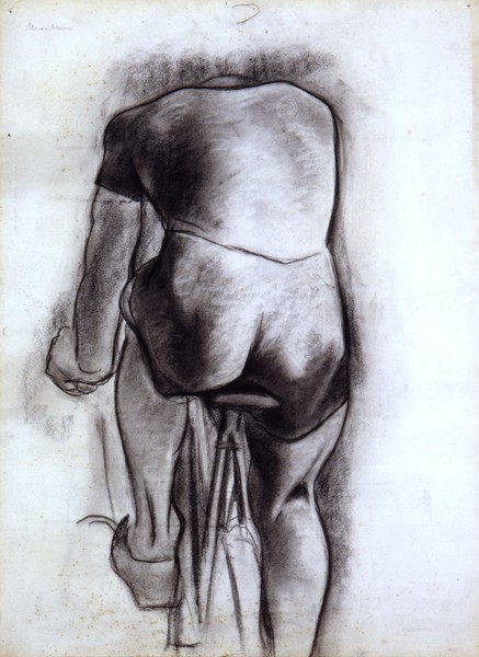 Disegno di un particolare a carboncino